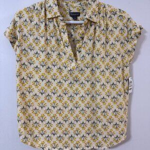 NWT Style & Co. Women's Printed Gauze Short Sleeve Blouse/Top